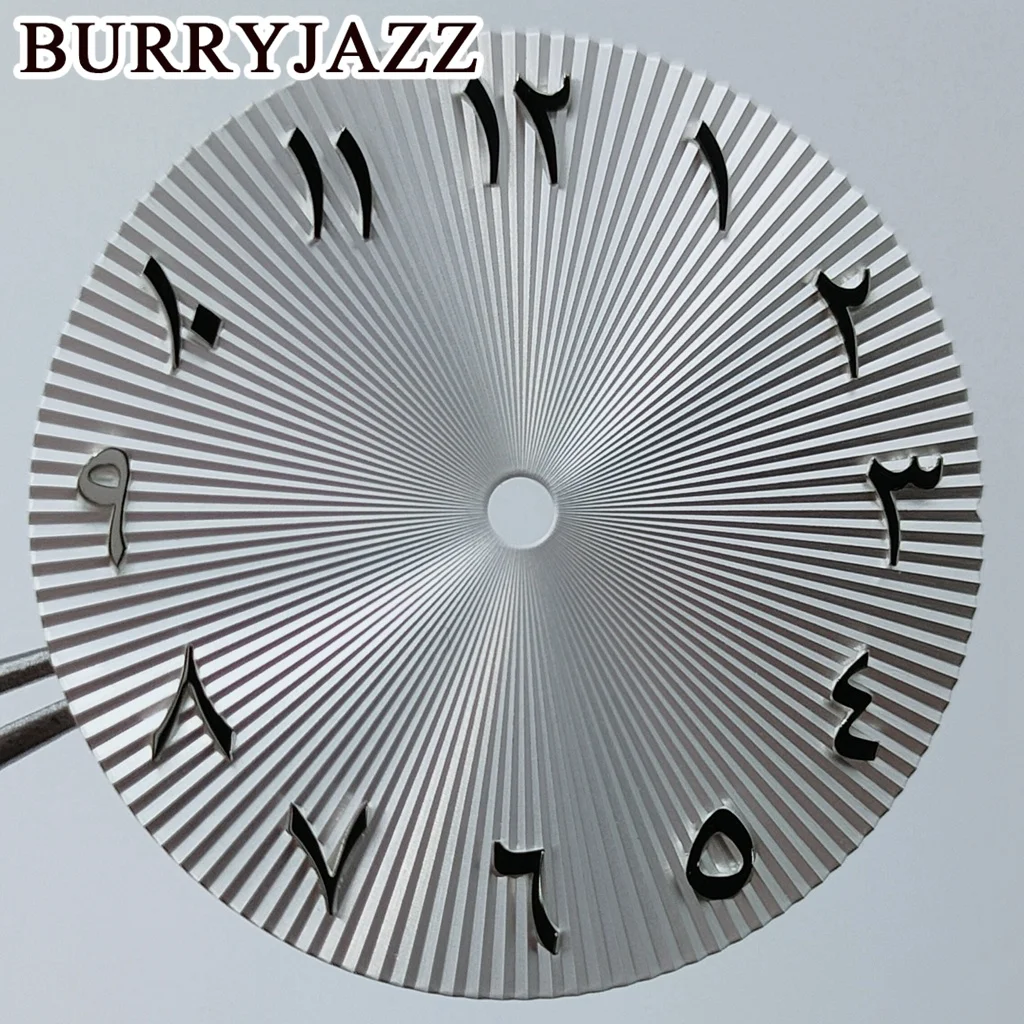 BURRYJAZZ 28.5mm No Logo NH35NH36 NH38NH39 NH70 NH72 Watch Dials Black Blue Green Pink Dial Fit 3 O'clock 3.8 O'clock Case Crown