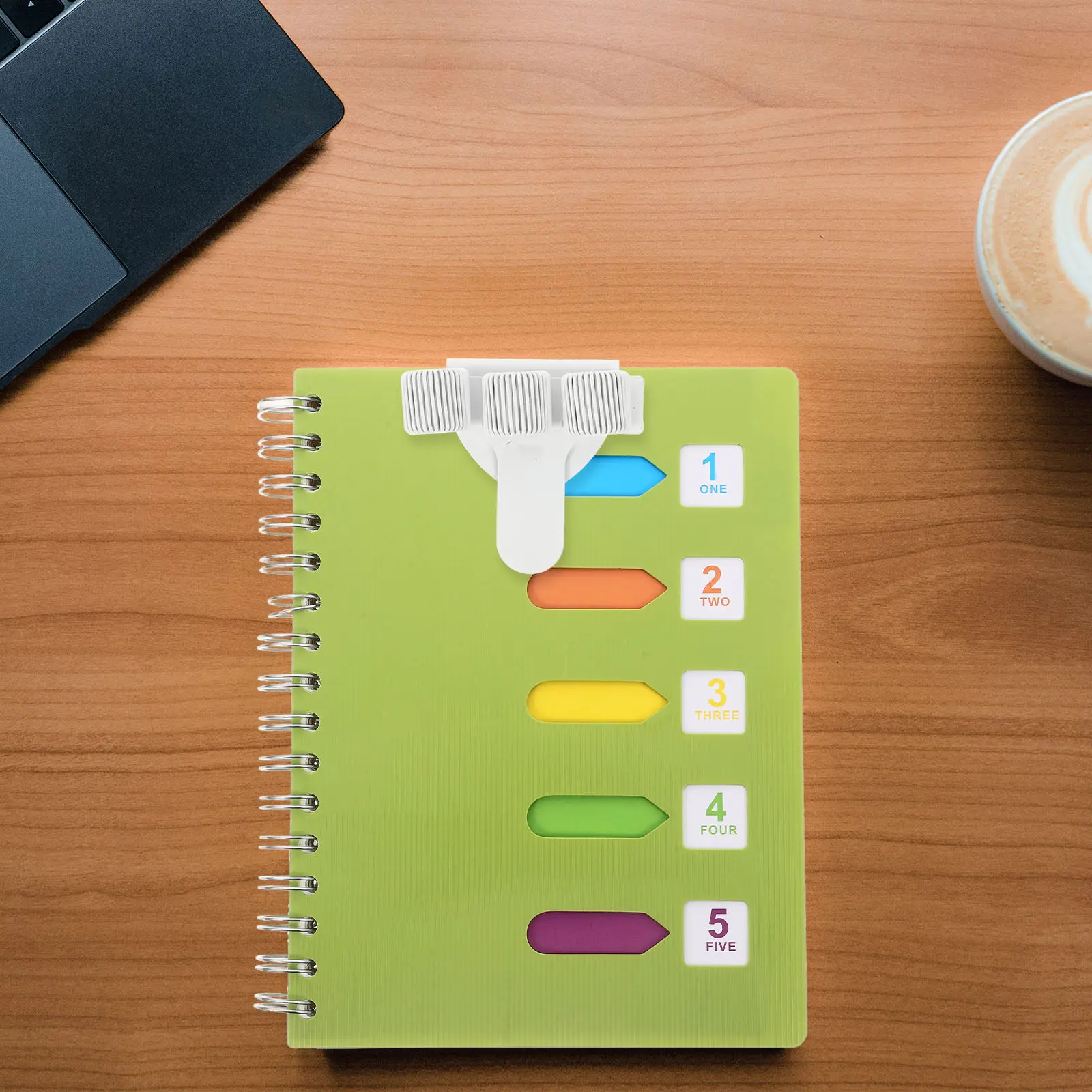 3-Hole Spring Clip Notebook Pen Holder Iron Organizer for Office Journals Planners Document Clip Clipboard Pen Holder