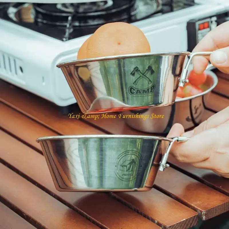 

W8EA Folding Bowl Tableware Hiking Travel Outdoor Foldable Portable Dish Bowl