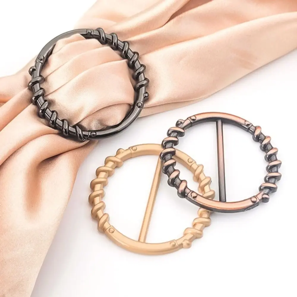 تعديل الخصر الثابتة المفاجئة الملابس الزاوية معقود أبازيم متعددة الوظائف الحجاب وشاح كليب وشاح معدني مستدير مشبك كلاسيكي