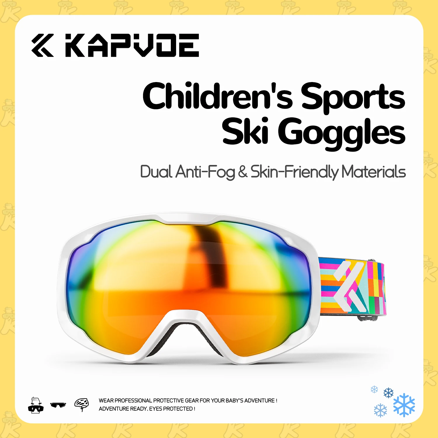 KAPVOE nuevo invierno al aire libre niños moto de nieve Snowboard UV400 gafas de esquí niños gafas de esquí antiniebla máscara protectora deportiva