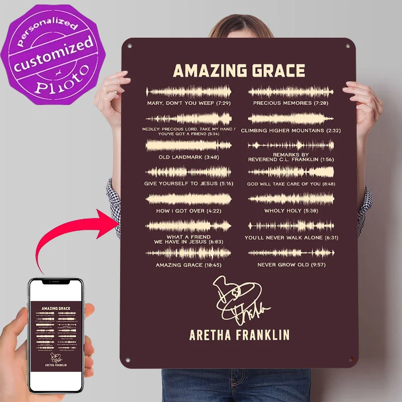 Letrero Metálico 3D de Aretha Franklin, Arte de Pared Personalizado, Regalo para Cuarto de Hombre, Decoración del Hogar, Accesorios para Habitaciones, Letreros Divertidos