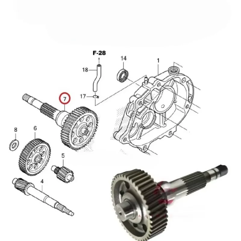 23430-K59-A70 REAR AXLE / GEAR COMP  For HONDA CLICK150 CLICK125 (2012-2024) PCX150 (2012-2017)