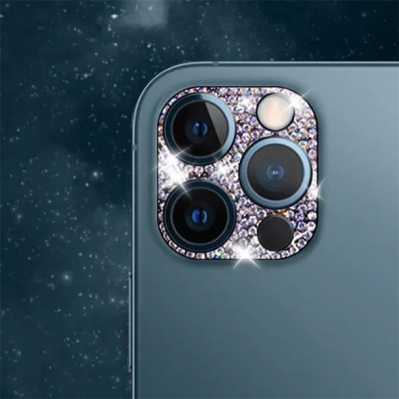 Glitter Diamond Camera Lens Protector Case For IPhone 16 Series 17 Pro Max Plus 13 Mini Metal Screen Protect Film