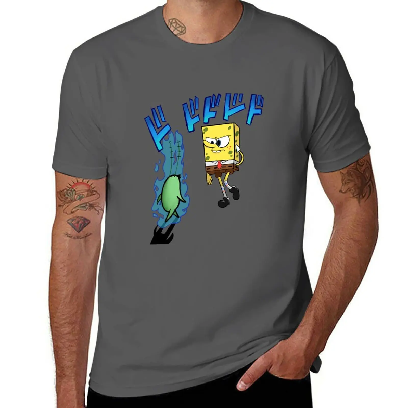 New Jotaro Squarepants T-Shirt man clothes sports fan t-shirts men t shirt