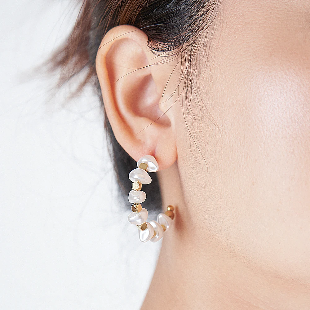 

ENFASHION Aretes De Mujer C Shape Pearl Stud Earrings For Women Gold Color 18K Plated In Earings Fashion Jewelry Birthday 231451