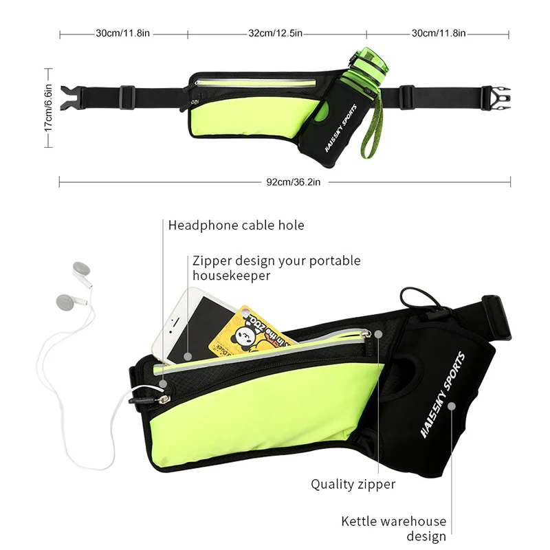 Marathon Running Sports Waist Pack Pouch For iPhone 14 13 12 11 Pro Max 14Plus Women Men GYM Water Bottle Holder Fanny Waist Bag