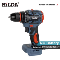 HILDA  Professional Cordless Brushless Portable Drill Bare Tool - Ergonomic & Durable 2-Speed Fit Makita 21V Battery