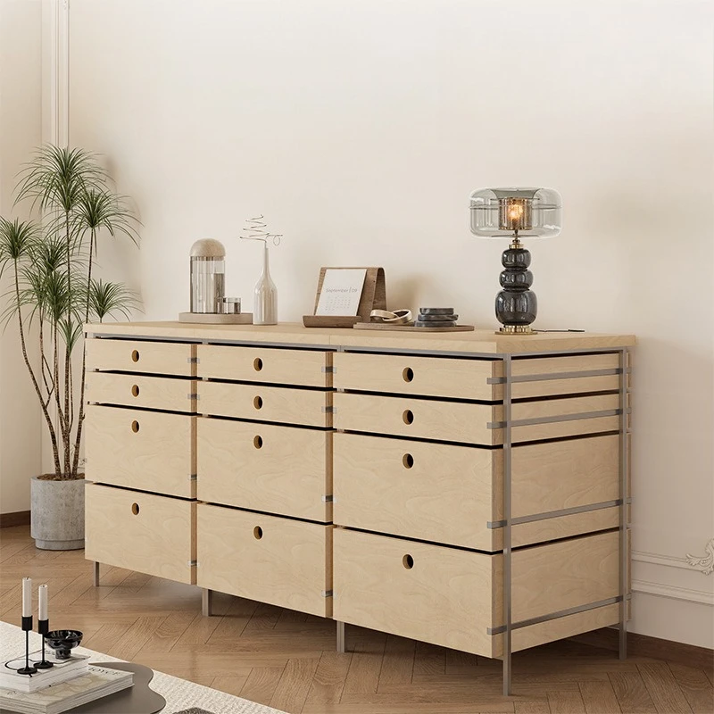 

Small apartment solid wood chest, black household coffee cabinet, medieval bedroom bedside table