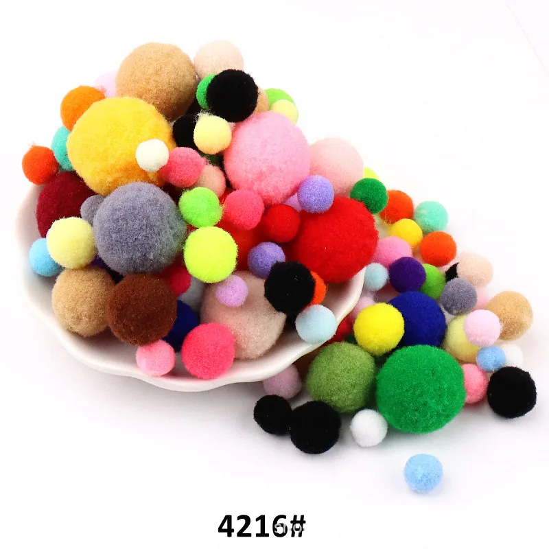 10mm To 30mm 20g Multi Size Mix Colors Pompom Fur Craft DIY Soft Pom Poms Balls Wedding Decoration Glue on Cloth Accessories