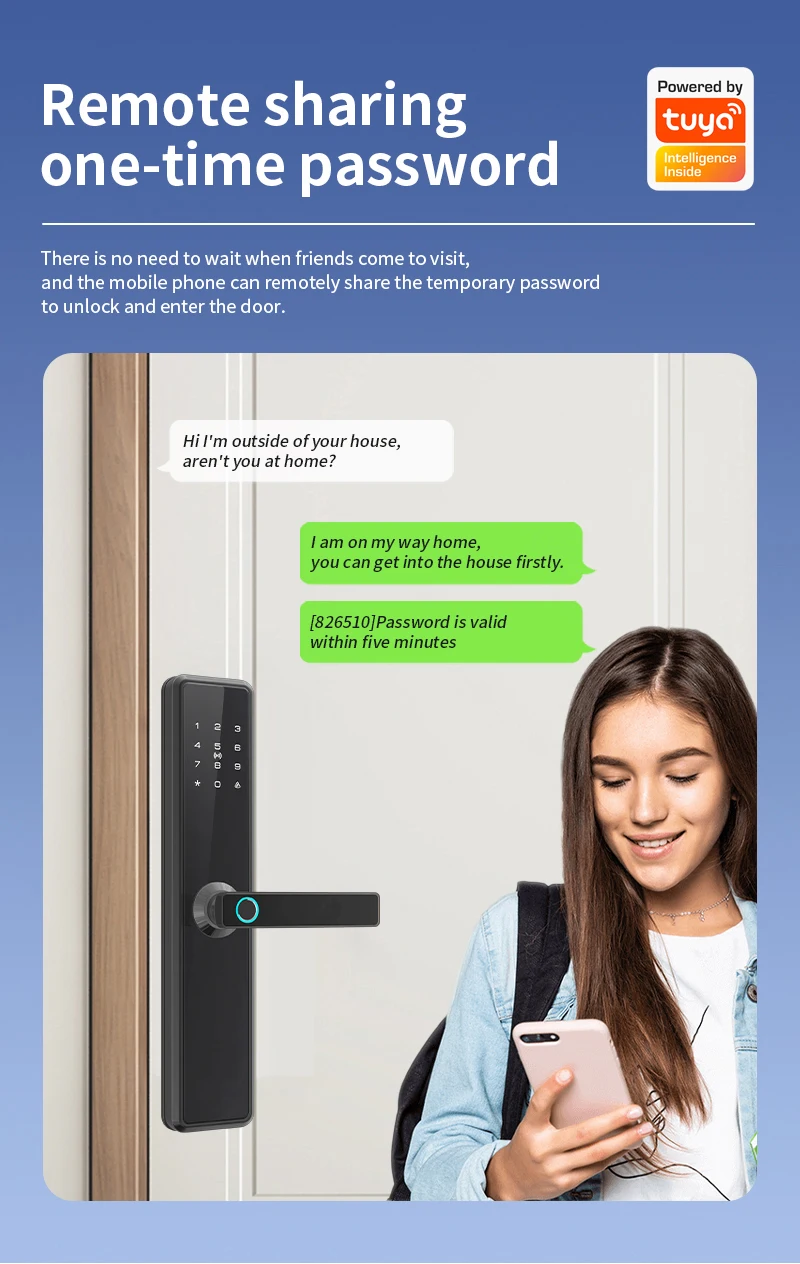 STLF Smart Wood Door Lock with Wifi Tuya App Remote Control Fingerprint Digital Keypad NFC Code Low MOQ for Smart House Lock