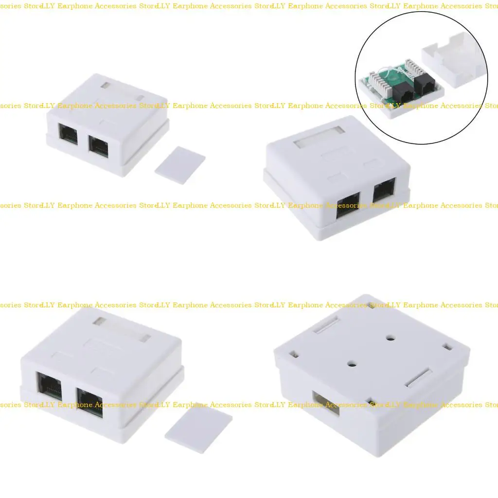 462E RJ45 Junction Box CAT6 Connector 2 Port Desktop Extension Cable Box
