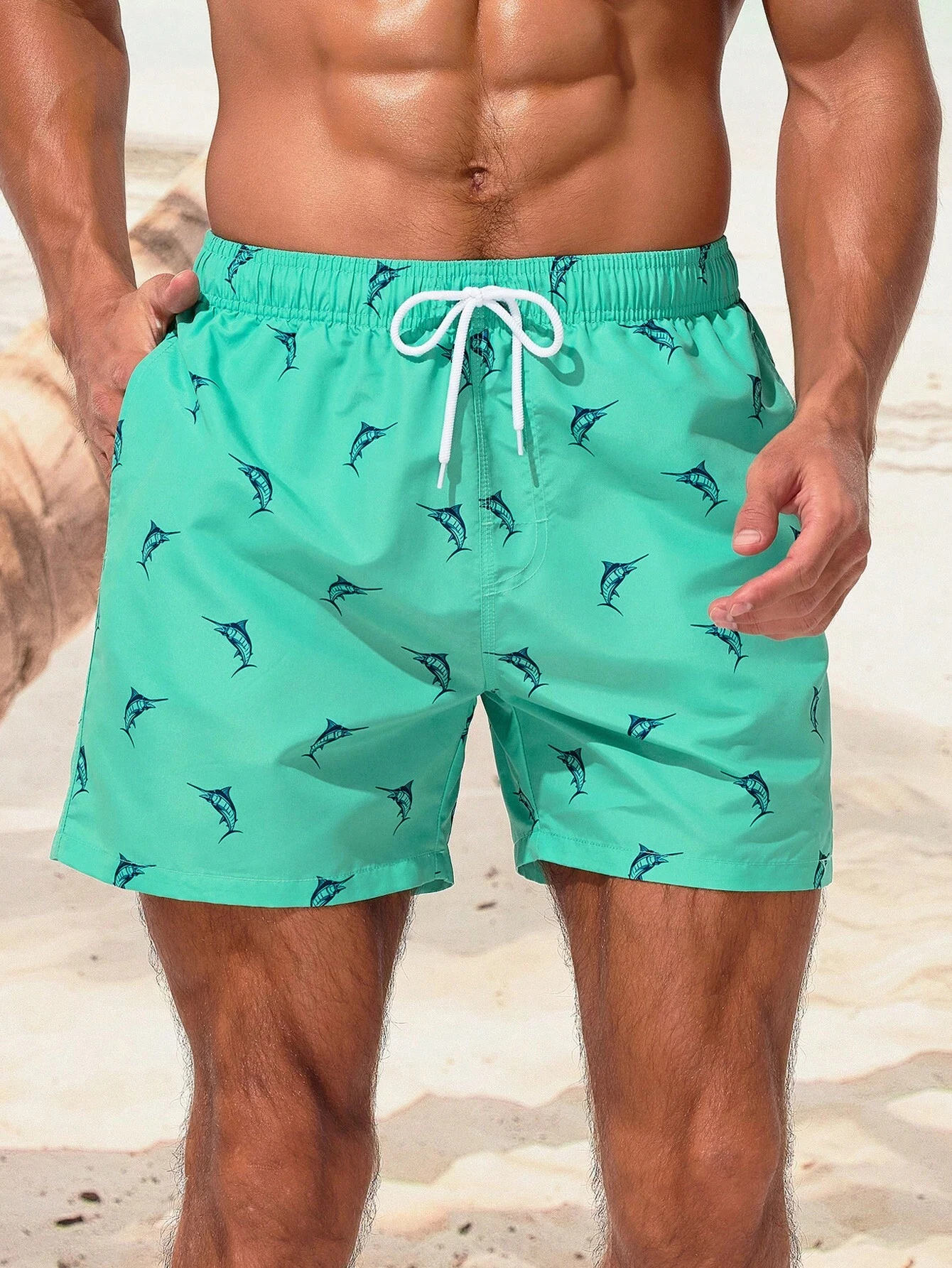 Summer New Men\'s Shorts 3D Duck Dinosaur Print Popular Sports Shorts Soft and Comfortable Leisure Polyester Beach VacationShorts