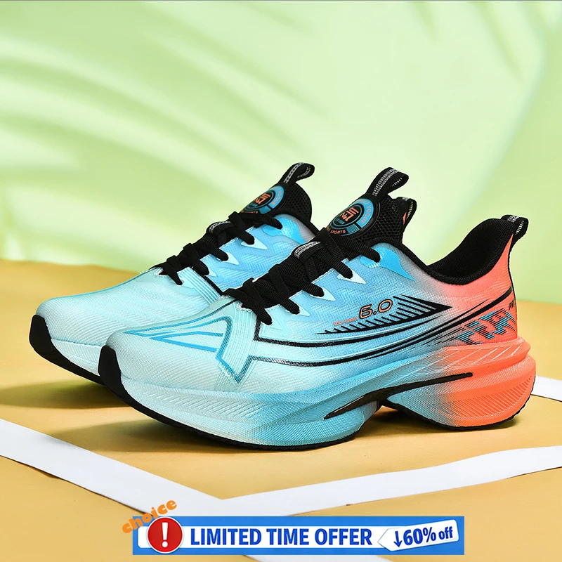 

Men's Sports Shoes Carbon Plate Running Shoes Man Marathon Sneakers Racing Shock-absorbing Athletics Training Shoes Plus Size 48