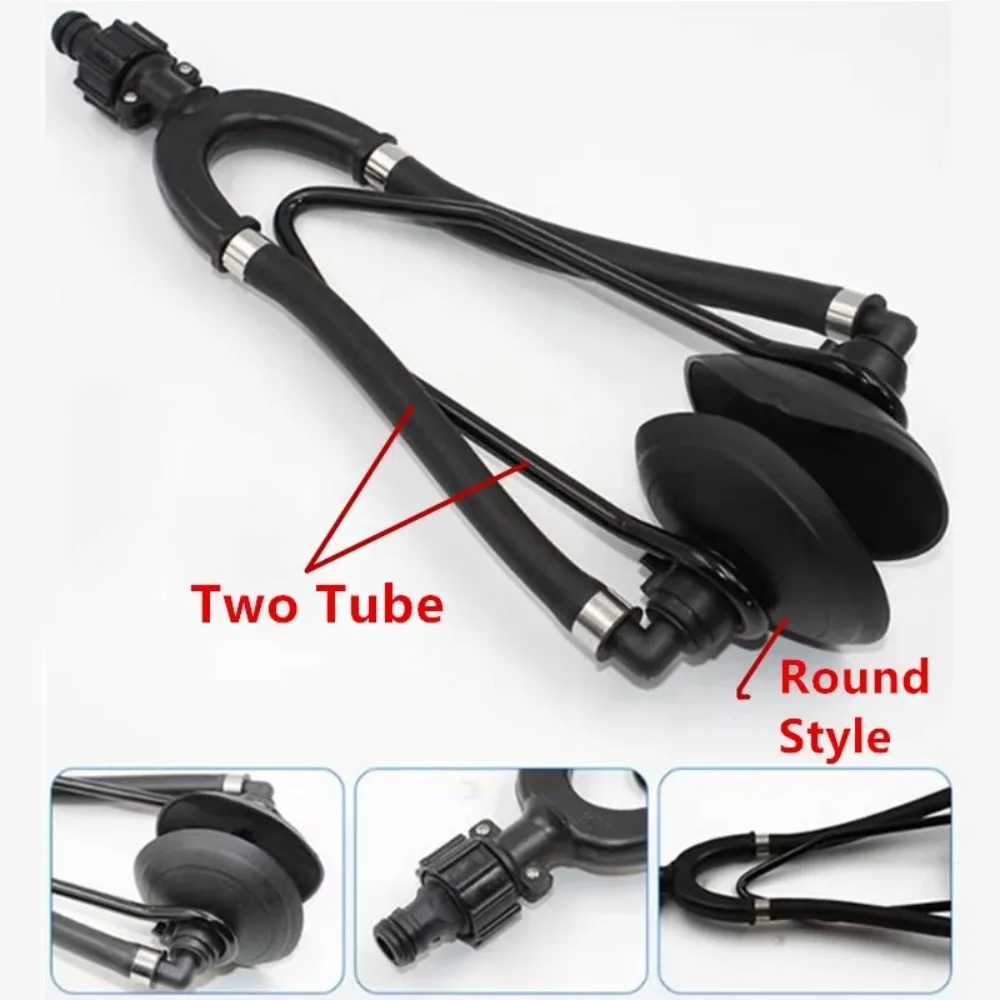 

Universal Boat Outboard Motor Water Flusher Motor Ear Muff Cups Dual Feed Boat Outboard Motor Cleaner Round Rectangular Large