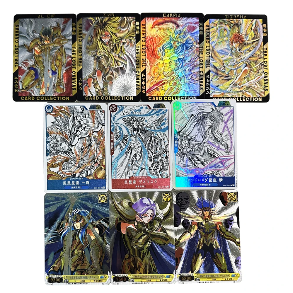 Saint Seiya Anime DIY Shiryu Phoenix Ikki Seiya Pegasus Lost Canvas color flash Homemade Flash Card Collection Card Gift toys