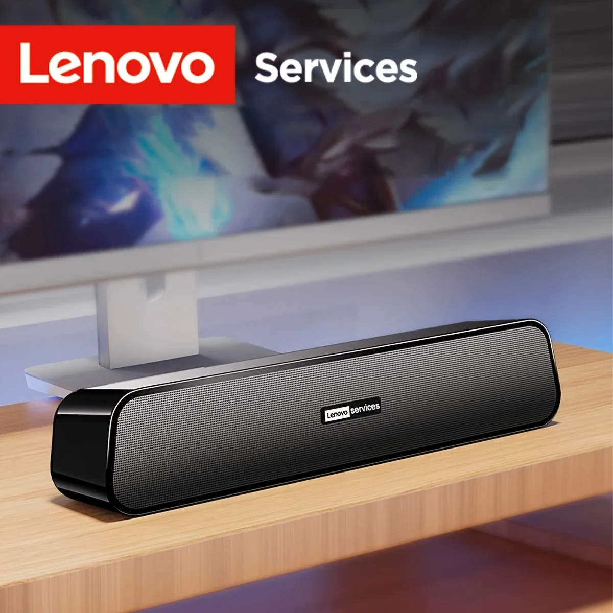 

Проводной и Bluetooth-динамик Lenovo, объемный звук для домашнего кино, для настольного компьютера, сабвуфер B01, длинный полосовой динамик