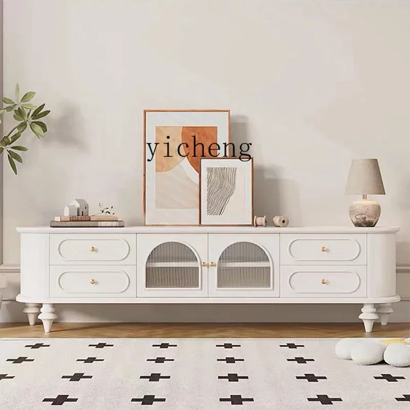 GZ-26  retro solid wood TV cabinet American cherry wood side cabinet simple coffee table combination floor cabinet