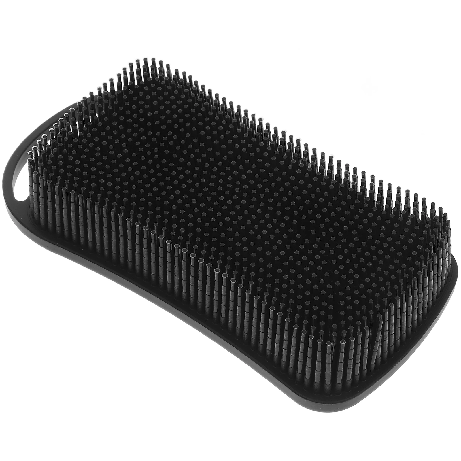 

Silicone Beard Brush Tactile Shower Scrubber Body Cleaning Bathing Comb Black Square Large Size Soft Bristles Multipurpose Men