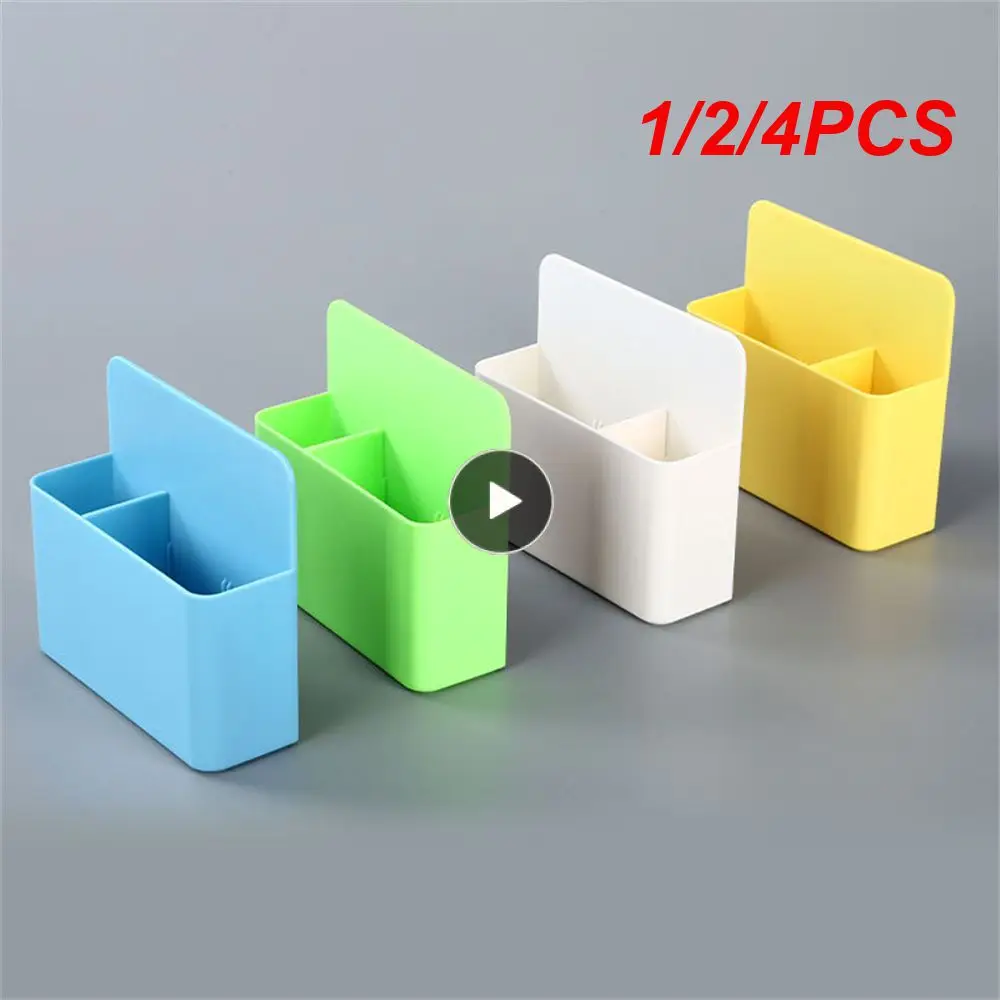 

1/2/4PCS Color Desktop Pen Holder Magnetic Whiteboard Mark Pen Storage Box Office School Plastic Box Desk Pen Pencil Organizer