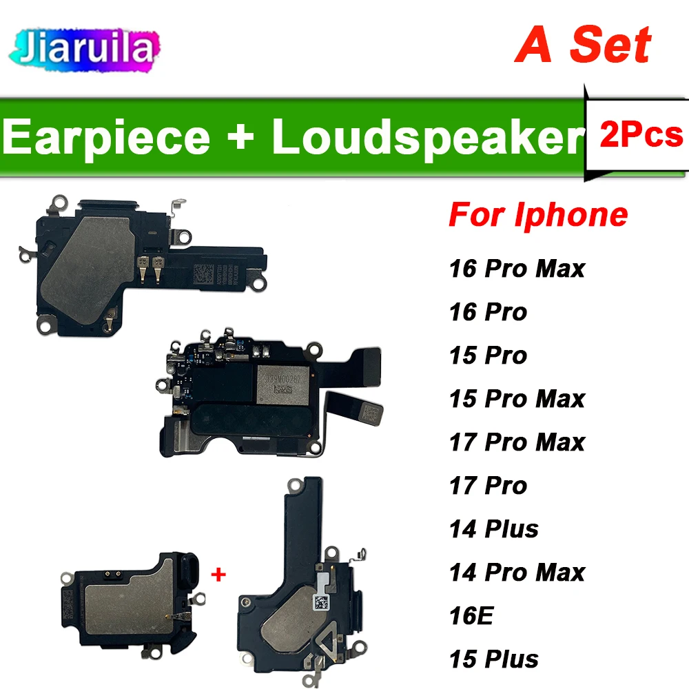 Bottom LoudSpeaker Flex Cable For Iphone 13 14 15 Pro Max 16 Plus 17 Pro Ear Sound Speaker Top Front Headset Replacement Parts