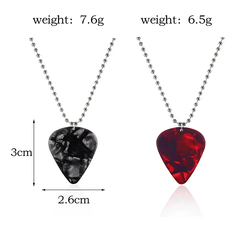 Fashion Guitar Pick Necklace Heart Ruby Pendant Eddie Munson Clavicle Chain Punk Strange Horror Thing Choker Cospaly Gifts