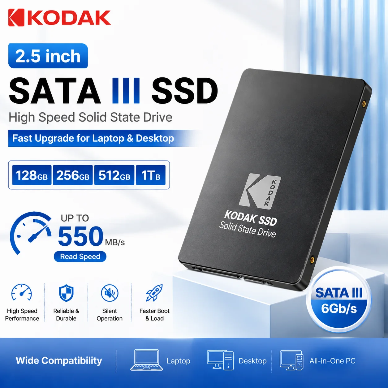 kodak-x120-pro-25インチ-sata-iii-ssd-128gb-256gb-512gb-1tb-ノートパソコン・デスクトップpc用内蔵ソリッドステートドライブ