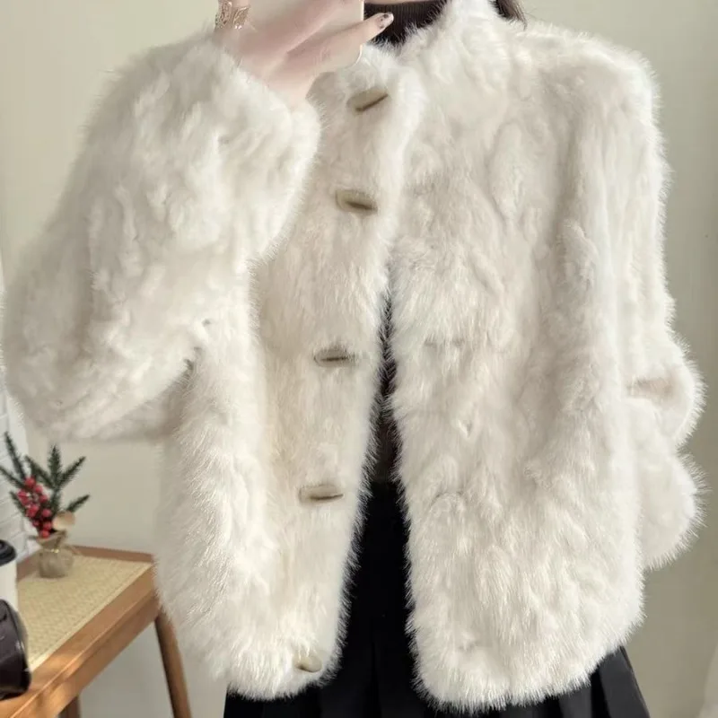 Luxury High-end Soft Fluffy Faux Fur Coat Women's Fur Jacket Winter Warm Windproof Outerwear Sweet Eco-friendly Fur Short Top