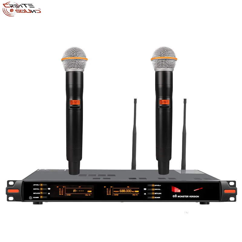 Wireless microphone one drag two home singing tube U segment KTV stage conference professional wireless microphone