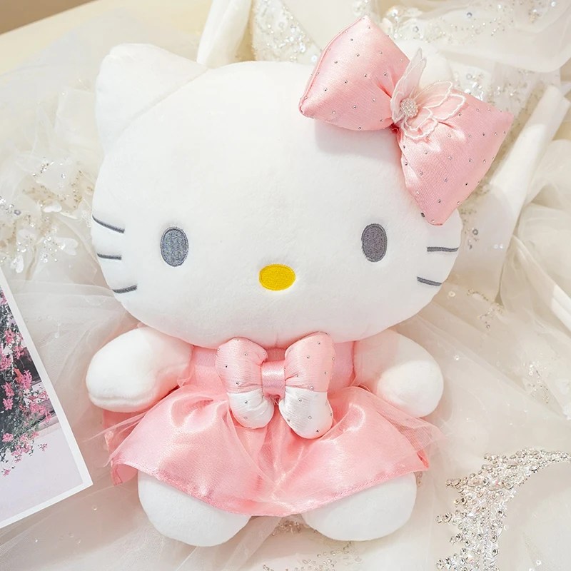 

Оригинальная плюшевая игрушка Hello Kitty с биркой, кавайная мягкая игрушка в японском стиле, мягкие плюшевые игрушки, подарок на день рождения для девочек, домашний декор