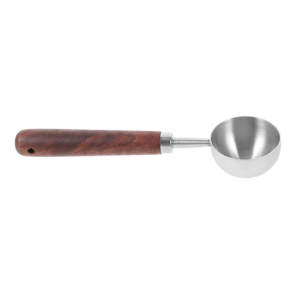 

Measuring Spoon with Wooden Handle Serving Spoons Wax Coffee Letter Stainless Steel Measure