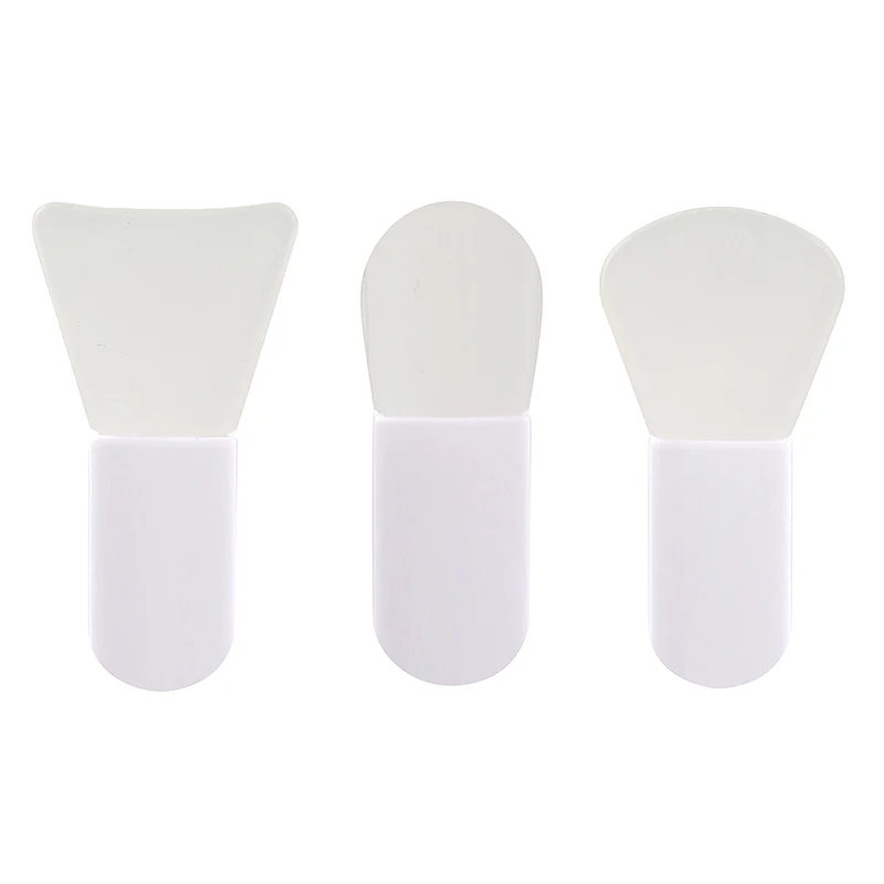 Escova de silicone para máscara facial, 3 pcs, macio, portátil, diy, creme, mistura lama, reutilizável, maquiagem, ferramentas de beleza