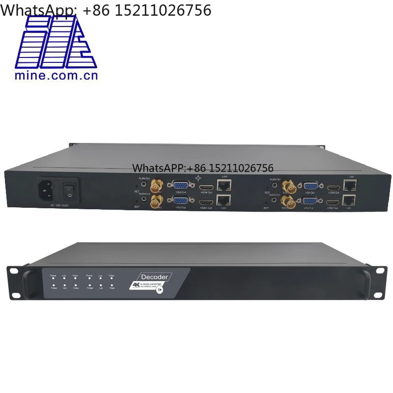 

4-канальный стойка 1U IP-видео декодер (RX) H.265 HDMI SDI декодер для радио- и ТВ-трансляций