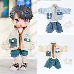 Cute Casual Cargo Shorts Ob11 Doll Loose Star Stand Collar Jacket With Zipper For Penny, Ob11, Obitsu 11, Holala, Gsc, 1/12 Bjd