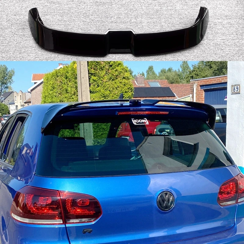 For VW Volkswagen Golf 6 MK6 GTI GTD R20 2009-2013 High Quality ABS Spoiler  Glossy Black Rear Roof Wing spoiler