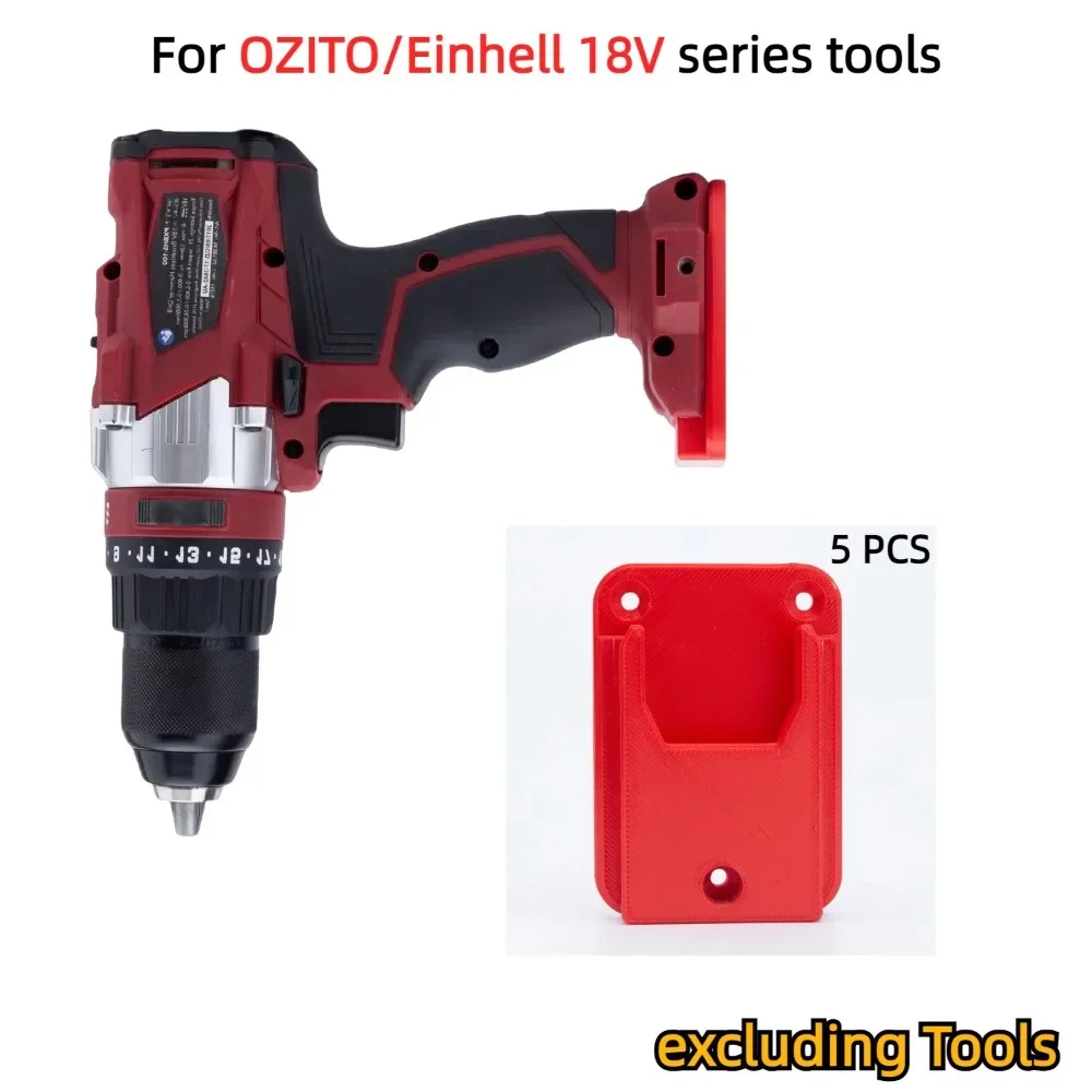 5PCS Wall Mount Power Tools Storage Rack for OZITO/Einhell 18V Series Tools Fixed Bracket（Excluding Tools）