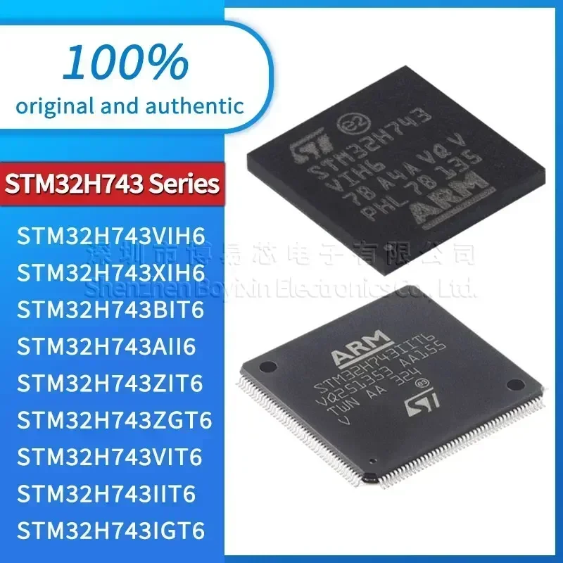 

STM32H743IGT6 STM32H743IIT6 STM32H743VGT6 STM32H743VIT6 STM32H743ZGT6 STM32H743ZIT6 AII6 BIT6 IIK6 VIH6 XIH6 Black casing