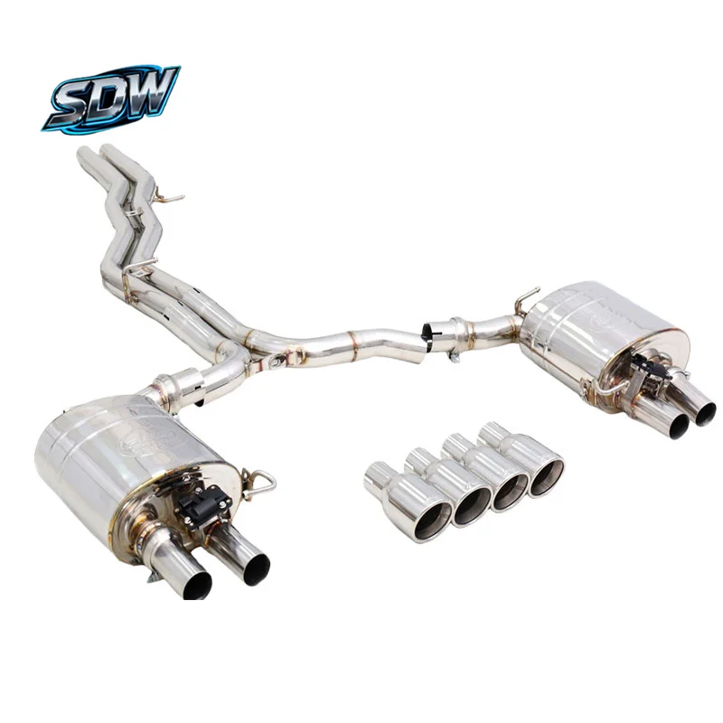 Modified Catback Exhaust Pipe System for  Q7 Q8 RS5 S7 S6 S8 A3 A4 A5 A6 Titanium or Stainless Material with Key Remote