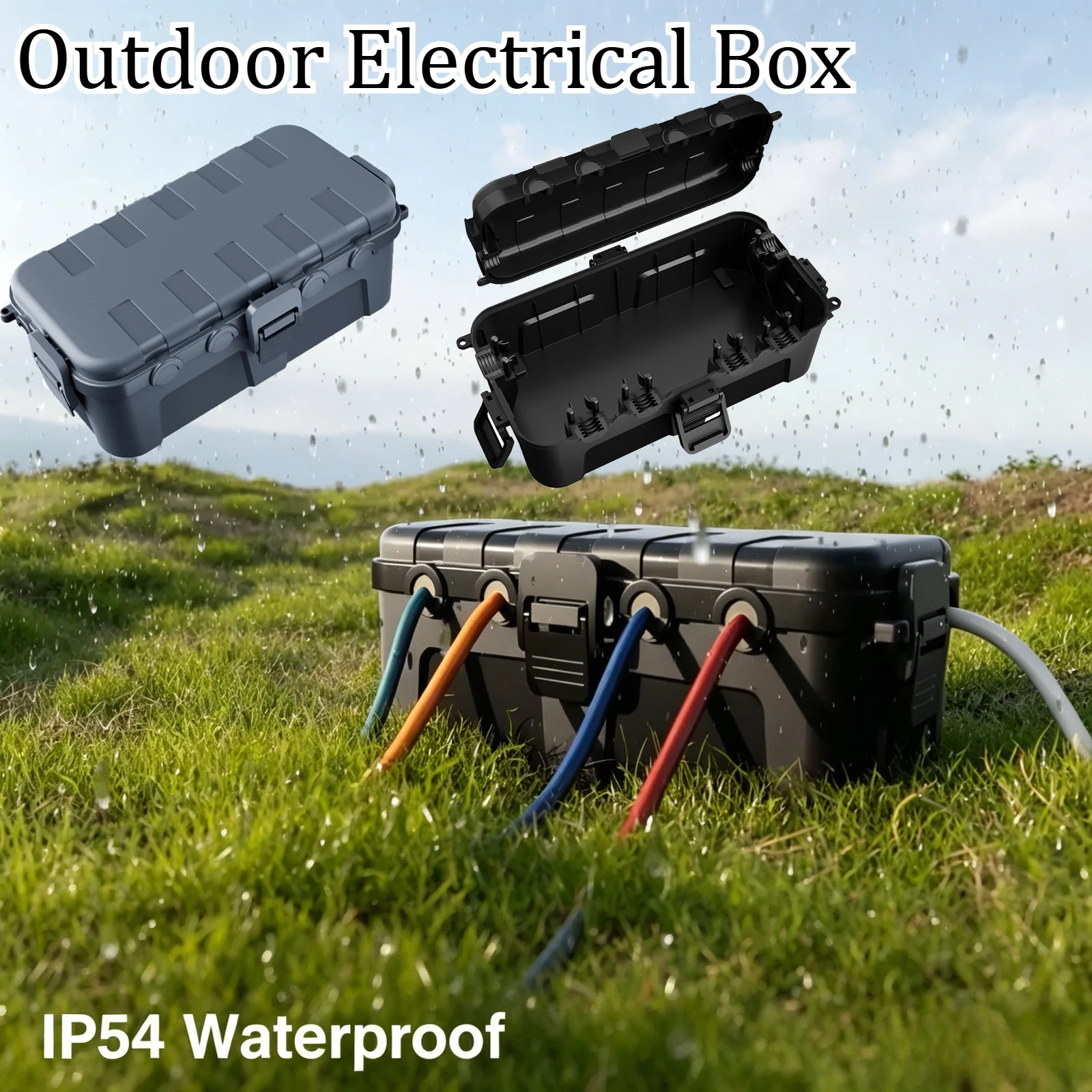 

Medium Outdoor Electrical Box (11.5x5.2x4 inch) IP54 Waterproof Extension Cord Cover for Power Strip, Timer, Plug, Holiday Light