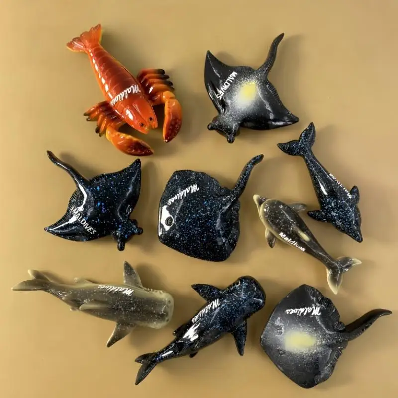 Vivid Tropical Sea Fish 3D Resin Fridge Magnets Maldives Travel Souvenir Durable Decorative Magnet for Office Fridge
