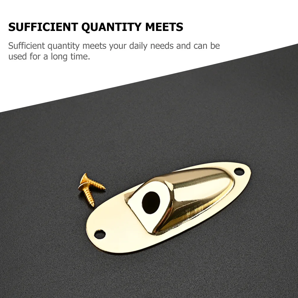 

Sturdy Metal Guitar Jack Plate Replacement Electric Golden Output Wear Resistant Practical Accessory for Guitar