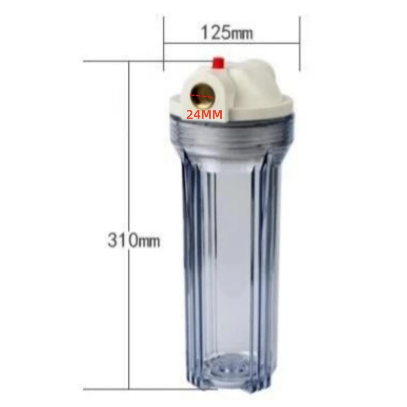 

10 inches standard Water Filter Parts filter housing transparent bottle 3/4" brass port