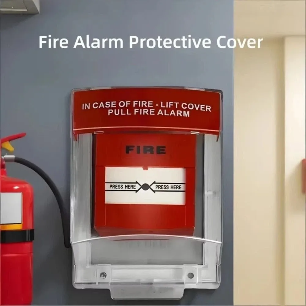 Clear Housing Fire Safety Switch Guard Wall Mounted Sturdy Housing Protective Cover Transparent Housing Protective Cover