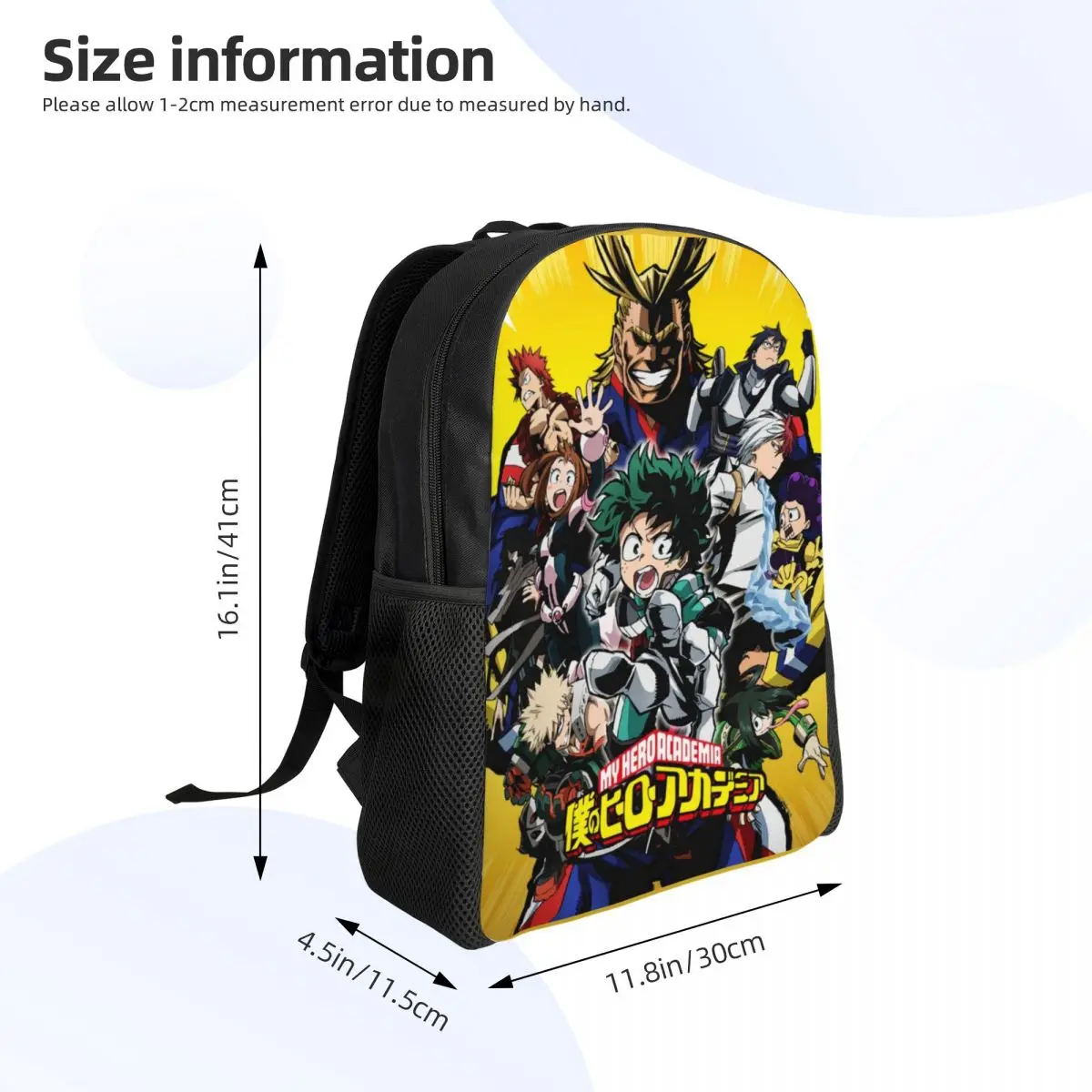 Zaino Boku No Hero Academia personalizzato per uomo e donna, bookbag di base per borse Manga anime per la scuola universitaria