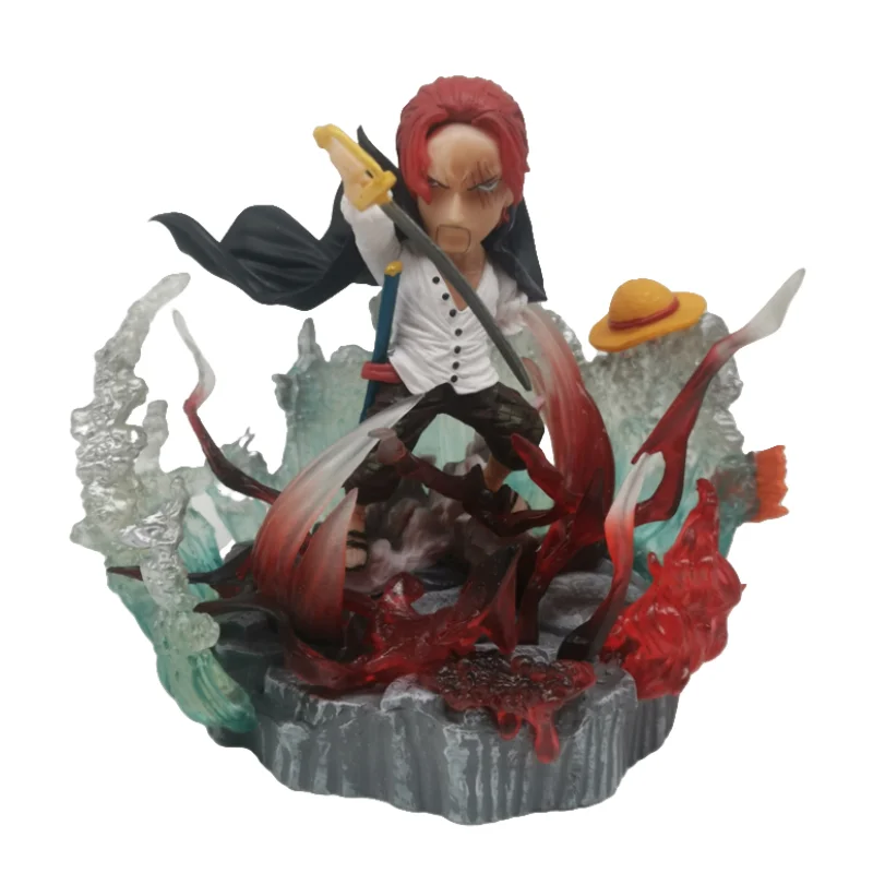 11cm One Piece Anime Figures Red Hair Shanks Gk Figurine Pvc Statue Model Doll Collectible Room Decoration Gifts