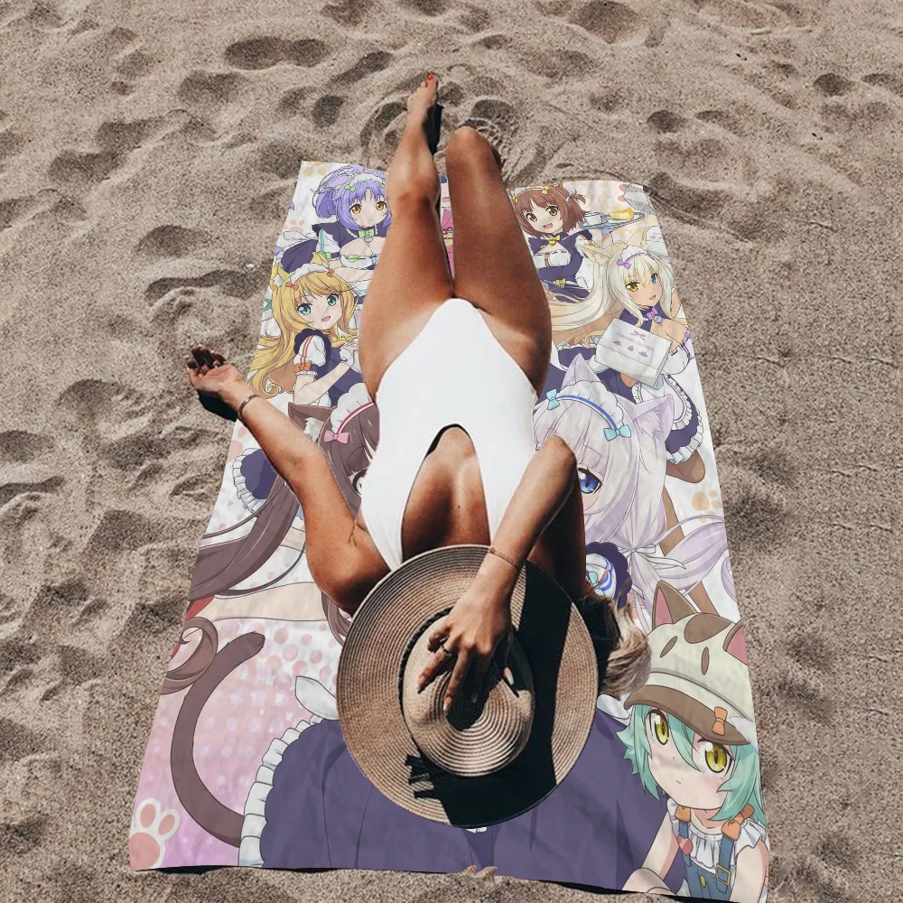 Anime Nekopara Movie Microfiber Beach Towel Absorbent Quick Dry Soft Yoga Swimming Resort Mountain Climbing Towel