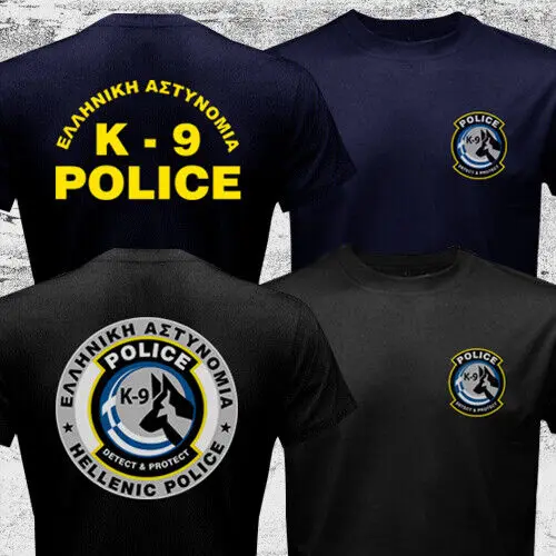 Greek Greece Hellenic K-9 Dog Unit T-shirt Short Sleeve Casual 100% Cotton Tshirt