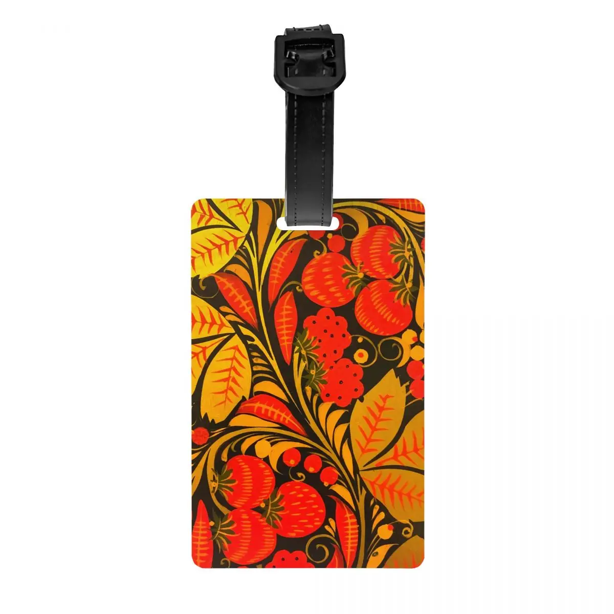 

Custom Khokhloma Russian Folk Art Luggage Tag for Travel Suitcase Privacy Cover ID Label