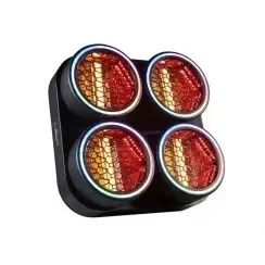 Lumière rétro matricielle à quatre yeux à deux yeux dans le flux en direct.