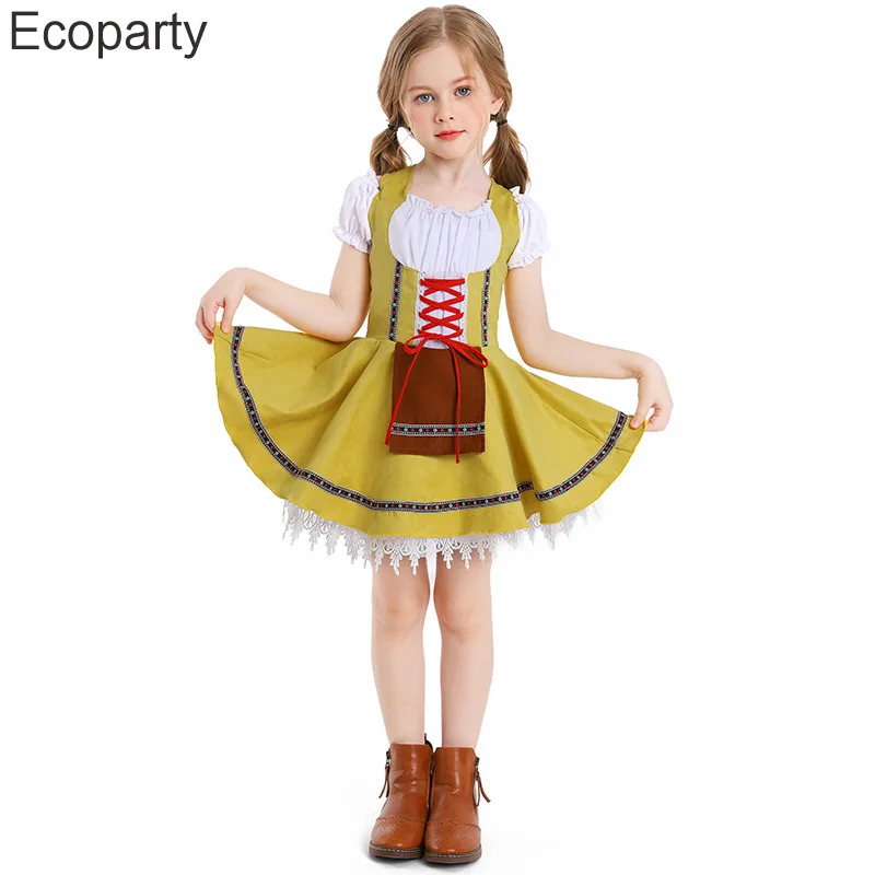 Kostium piwny dla dziewczynek Oktoberfest Dirndl Bavaria strój pokojówki piwny karnawałowy piwo na przyjęcie strój dziecięcy przebranie na Halloween